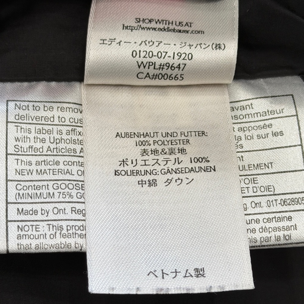 Eddie Bauer Black Vest Women Large Goose Down Quilted  Zip Puffer Style 4571 - Picture 10 of 15